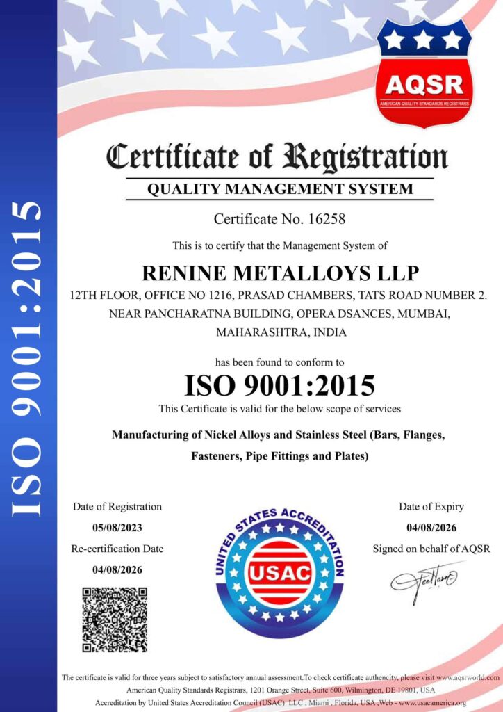ISO 9001-RENINE METALLOYS LLP